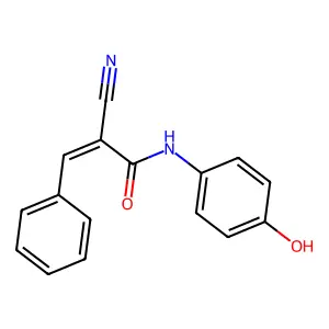 (Z)-2-cyano-N-(4-hydroxyphenyl)-3-phenylprop-2-enamide structure