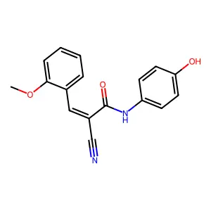 (Z)-2-cyano-N-(4-hydroxyphenyl)-3-(2-methoxyphenyl)prop-2-enamide structure