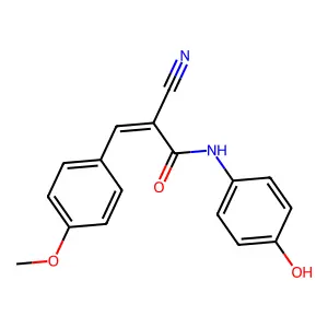 (Z)-2-cyano-N-(4-hydroxyphenyl)-3-(4-methoxyphenyl)prop-2-enamide structure