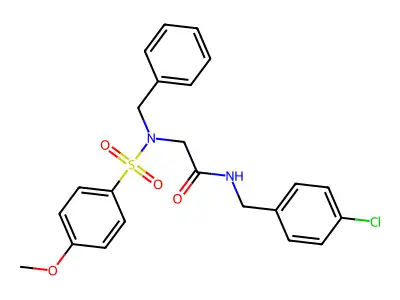 2-[benzyl-(4-methoxyphenyl)sulfonylamino]-N-[(4-chlorophenyl)methyl]acetamide structure
