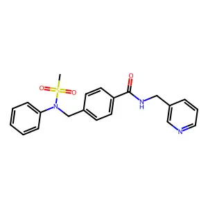 4-[(N-methylsulfonylanilino)methyl]-N-(pyridin-3-ylmethyl)benzamide structure