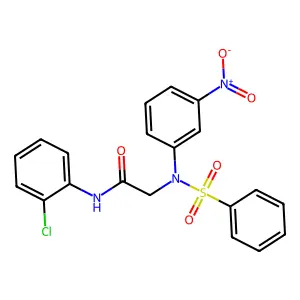 2-[N-(benzenesulfonyl)-3-nitroanilino]-N-(2-chlorophenyl)acetamide structure