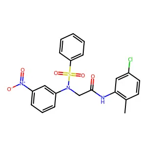 2-[N-(benzenesulfonyl)-3-nitroanilino]-N-(5-chloro-2-methylphenyl)acetamide structure