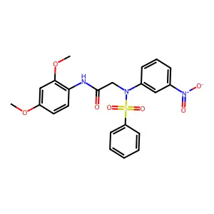 2-[N-(benzenesulfonyl)-3-nitroanilino]-N-(2,4-dimethoxyphenyl)acetamide structure
