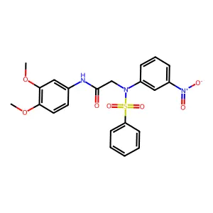 2-[N-(benzenesulfonyl)-3-nitroanilino]-N-(3,4-dimethoxyphenyl)acetamide structure