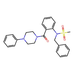 N-benzyl-N-[2-(4-phenylpiperazine-1-carbonyl)phenyl]methanesulfonamide structure