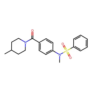 N-methyl-N-{4-[(4-methylpiperidin-1-yl)carbonyl]phenyl}benzenesulfonamide structure