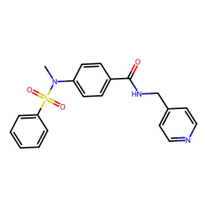 4-[methyl(phenylsulfonyl)amino]-N-(pyridin-4-ylmethyl)benzamide structure