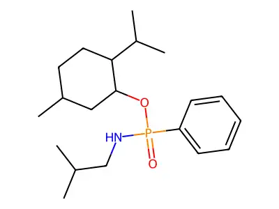 2-isopropyl-5-methylcyclohexyl N-isobutyl-P-phenylphosphonamidate structure