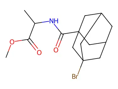 Methyl 2-[(3-bromoadamantane-1-carbonyl)amino]propanoate structure