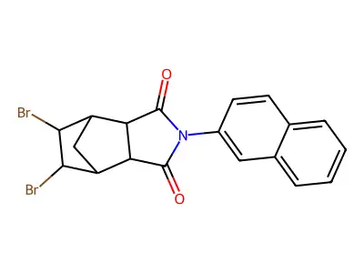5,6-dibromo-2-(naphthalen-2-yl)hexahydro-1H-4,7-methanoisoindole-1,3(2H)-dione structure