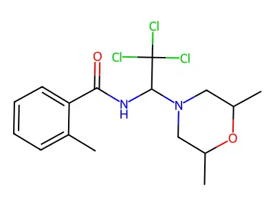 2-methyl-N-[2,2,2-trichloro-1-(2,6-dimethylmorpholin-4-yl)ethyl]benzamide structure