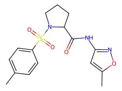 N-(5-methyl-1,2-oxazol-3-yl)-1-(4-methylbenzenesulfonyl)pyrrolidine-2-carboxamide structure