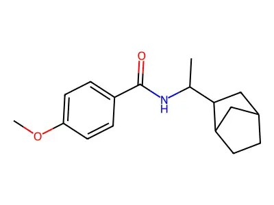 N-[1-(3-bicyclo[2.2.1]heptanyl)ethyl]-4-methoxybenzamide structure