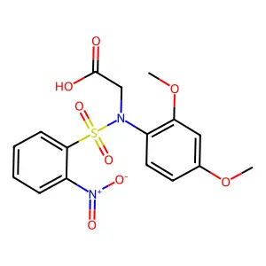 N-(2,4-Dimethoxyphenyl)-N-[(2-nitrophenyl)sulfonyl]glycine structure