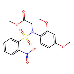Methyl [({2-nitrophenyl}sulfonyl)-2,4-dimethoxyanilino]acetate structure