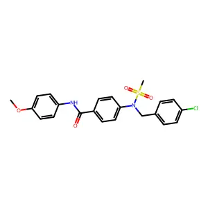 4-[(4-chlorophenyl)methyl-methylsulfonylamino]-N-(4-methoxyphenyl)benzamide structure