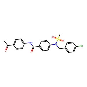N-(4-acetylphenyl)-4-[(4-chlorobenzyl)(methylsulfonyl)amino]benzamide structure