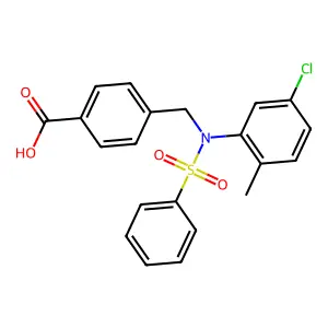 4-([(5-Chloro-2-methylphenyl)(phenylsulfonyl)amino]methyl)benzoic acid structure