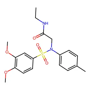 2-(N-(3,4-dimethoxyphenyl)sulfonyl-4-methylanilino)-N-ethylacetamide structure