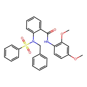 2-[benzyl(phenylsulfonyl)amino]-N-(2,4-dimethoxyphenyl)benzamide structure