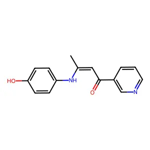 3-(4-Hydroxyanilino)-1-pyridin-3-ylbut-2-en-1-one structure