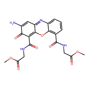 dimethyl 2,2'-[(2-amino-3-oxo-3h-phenoxazine-4,6-diyl)bis(carbonylimino)]diacetate(non-preferred name) structure