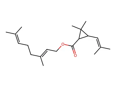 [(2E)-3,7-dimethylocta-2,6-dienyl] 2,2-dimethyl-3-(2-methylp structure
