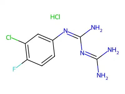 1-(3-Chloro-4-fluorophenyl)biguanide hydrochloride structure
