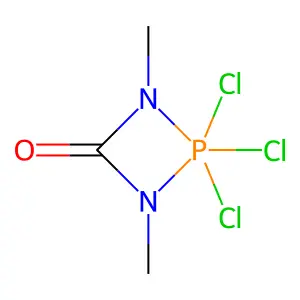 1,3,2-Diazaphosphetidin-4-one, 2,2,2-trichloro-2,2-dihydro-1,3-dimethyl- structure