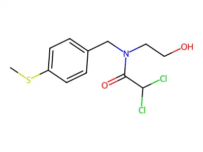 Acetamide, 2,2-dichloro-N-(2-hydroxyethyl)-N-(p-(methylthio)benzyl)- structure