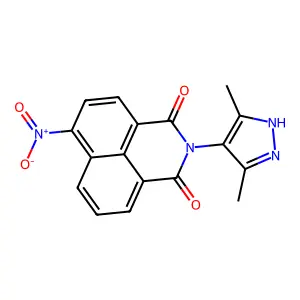 2-(3,5-dimethyl-1H-pyrazol-4-yl)-6-nitro-1H-benzo[de]isoquinoline-1,3(2H)-dione structure