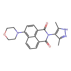2-(3,5-dimethyl-1H-pyrazol-4-yl)-6-morpholin-4-ylbenzo[de]isoquinoline-1,3-dione structure