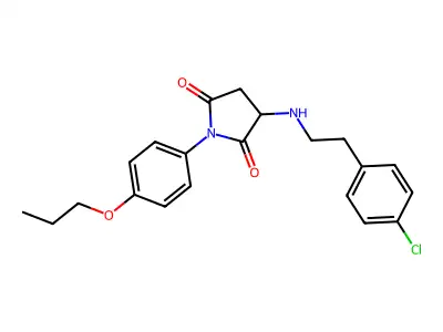 3-{[2-(4-Chlorophenyl)ethyl]amino}-1-(4-propoxyphenyl)pyrrolidine-2,5-dione structure