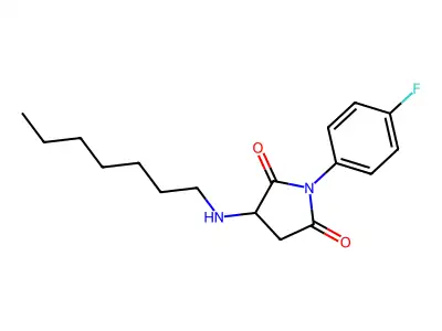 1-(4-Fluorophenyl)-3-(heptylamino)pyrrolidine-2,5-dione structure