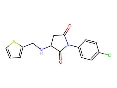 1-(4-Chlorophenyl)-3-[(thiophen-2-ylmethyl)amino]pyrrolidine-2,5-dione structure