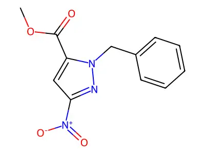 Methyl 1-benzyl-3-nitro-1H-pyrazole-5-carboxylate structure
