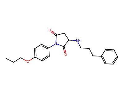 3-[(3-Phenylpropyl)amino]-1-(4-propoxyphenyl)pyrrolidine-2,5-dione structure