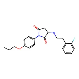 3-{[2-(2-Fluorophenyl)ethyl]amino}-1-(4-propoxyphenyl)pyrrolidine-2,5-dione structure