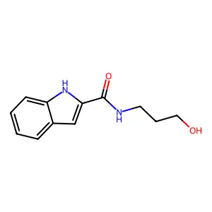 N-(3-hydroxypropyl)-1H-indole-2-carboxamide structure