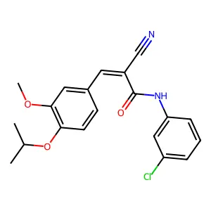 (2E)-N-(3-chlorophenyl)-2-cyano-3-[3-methoxy-4-(methylethoxy)phenyl]prop-2-ena mide structure