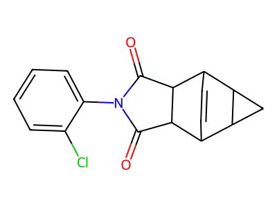 2-(2-chlorophenyl)hexahydro-4,6-ethenocyclopropa[f]isoindole-1,3(2H,3aH)-dione structure