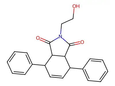 2-(2-hydroxyethyl)-4,7-diphenyl-3a,4,7,7a-tetrahydro-1H-isoindole-1,3(2H)-dione structure