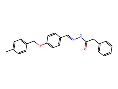 N-[[4-[(4-methylphenyl)methoxy]phenyl]methylideneamino]-2-phenylacetamide structure
