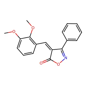 (4E)-4-[(2,3-dimethoxyphenyl)methylidene]-3-phenyl-1,2-oxazol-5-one structure