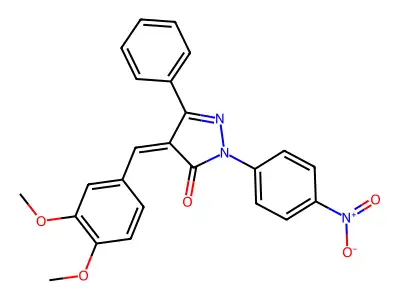 (Z)-4-(3,4-dimethoxybenzylidene)-1-(4-nitrophenyl)-3-phenyl-1H-pyrazol-5(4H)-one structure