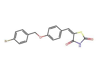 5-[[4-[(4-Bromophenyl)methoxy]phenyl]methylidene]-1,3-thiazolidine-2,4-dione structure