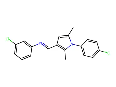 3-chloro-N-{(E)-[1-(4-chlorophenyl)-2,5-dimethyl-1H-pyrrol-3-yl]methylidene}aniline structure