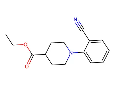 Ethyl 1-(2-cyanophenyl)-4-piperidinecarboxylate structure