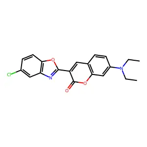 2H-1-Benzopyran-2-one, 3-(5-chloro-2-benzoxazolyl)-7-(diethylamino)- structure